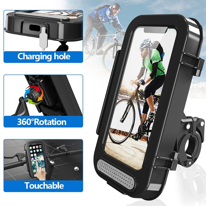 Bicycle Phone Holder Waterproof Phone Holder-Black