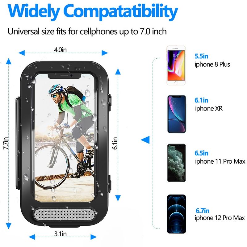 Bicycle Phone Holder Waterproof Phone Holder-Black