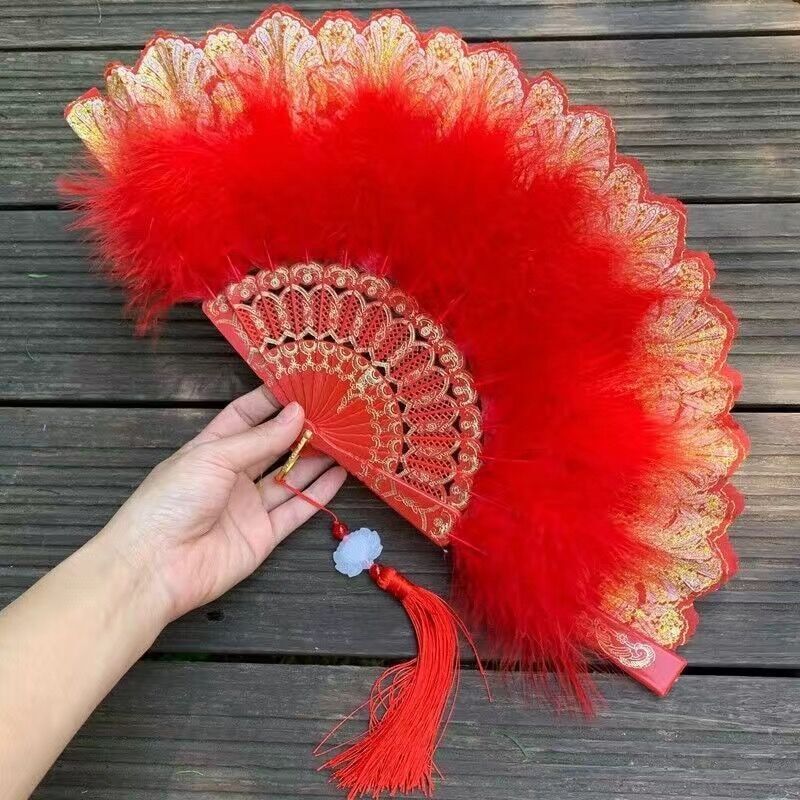 Turkey Feather Hand Fans For Wedding Handmade Feathers For