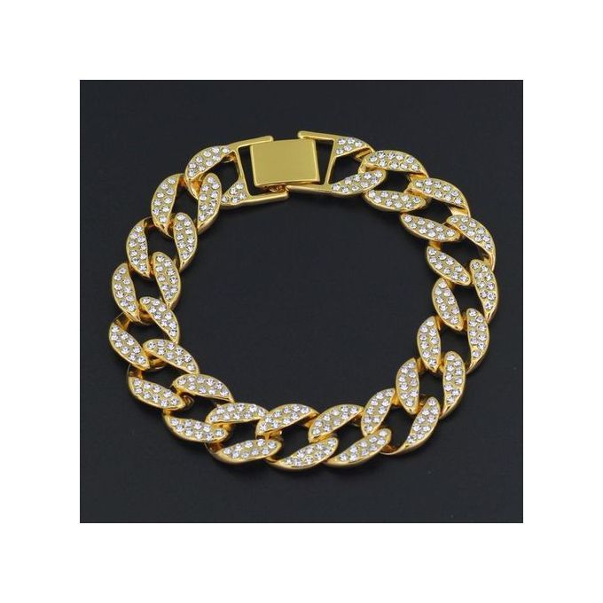 Mens28" Cuban Chain Necklace Hip Hop Watch 9" Bracelet