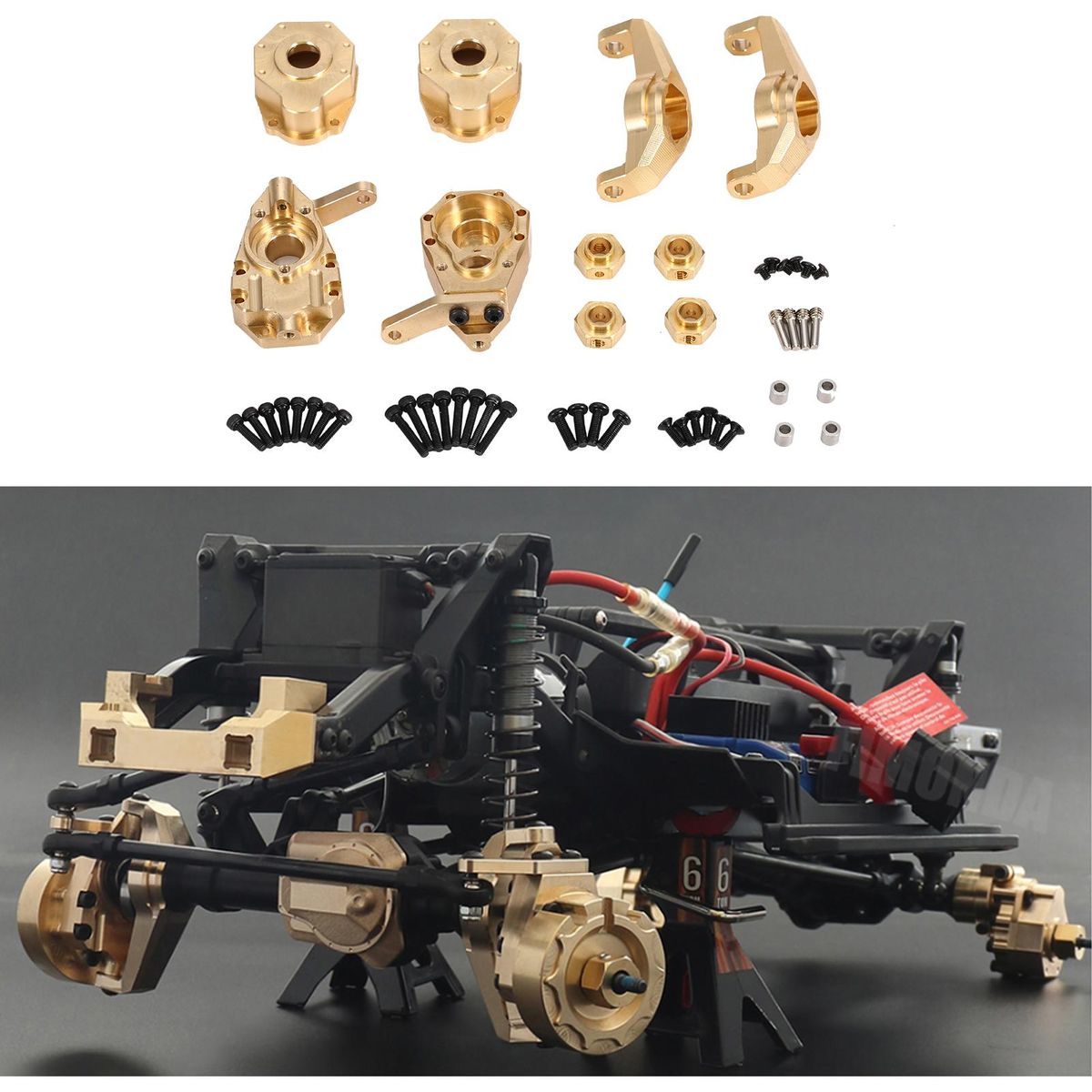 Drive Axle Cover Front Axle C Hub Carrier Steering Cup Sets Compatible with Traxxas TRX-4 TRX6 RC Car