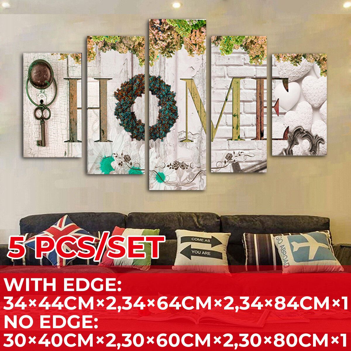 No Frame Wall Art 5 Panels Print Pictures Canvas Decoration Christmas Gift Without Edge
