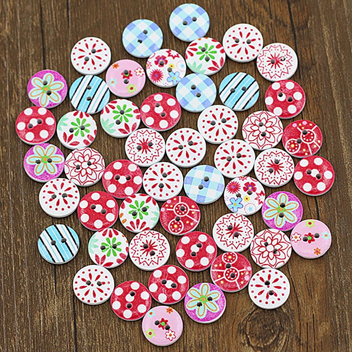 100Pcs Simple Buttons Durable Exquisite Crafts 2 Holes Buttons for Cardigan Sweater