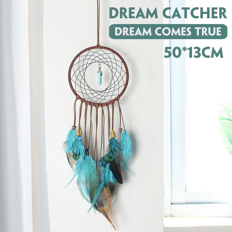 DIY Feather Dream Catcher Wall Hanging Boho Decor Handmade Dream Catcher Kits Decoration For Bedroom Sitting Room Office Wall Car Dream Catcher