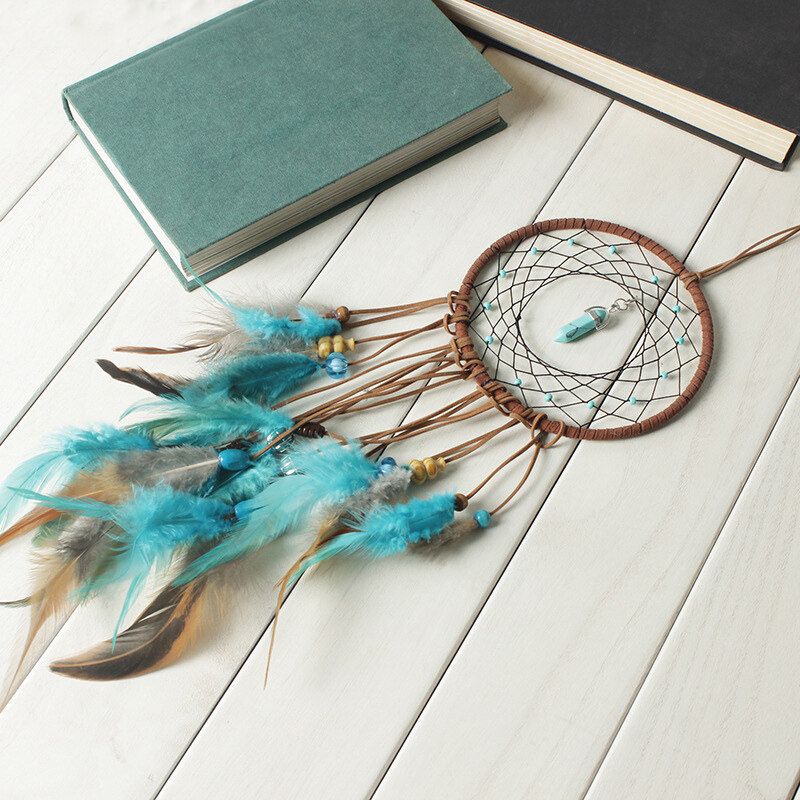 DIY Feather Dream Catcher Wall Hanging Boho Decor Handmade Dream Catcher Kits Decoration For Bedroom Sitting Room Office Wall Car Dream Catcher