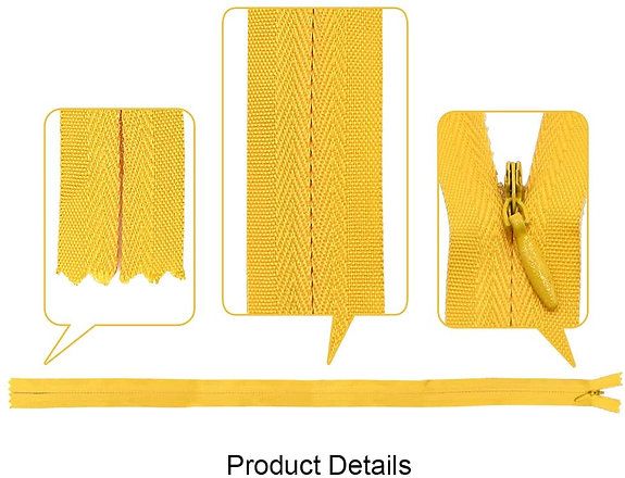 22 Inch Nylon Invisible Zippers 6-pack, Gold