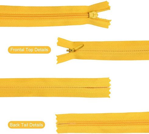 22 Inch Nylon Invisible Zippers 6-pack, Gold