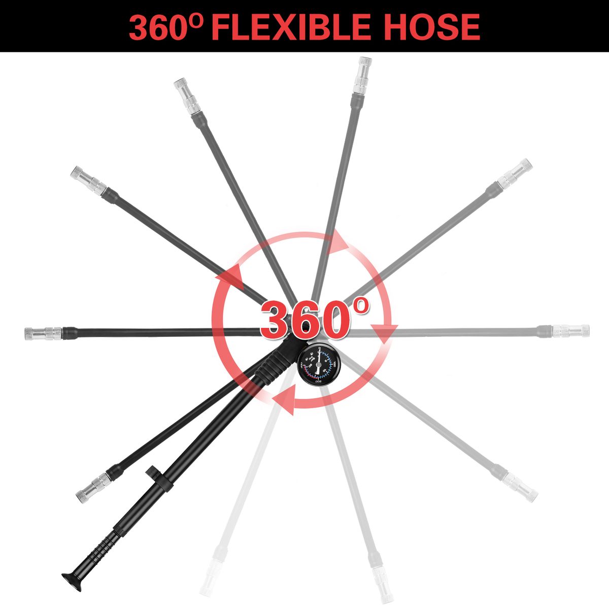 Shock Pump High Pressure 300 PSI Air Pump Presta Schrader