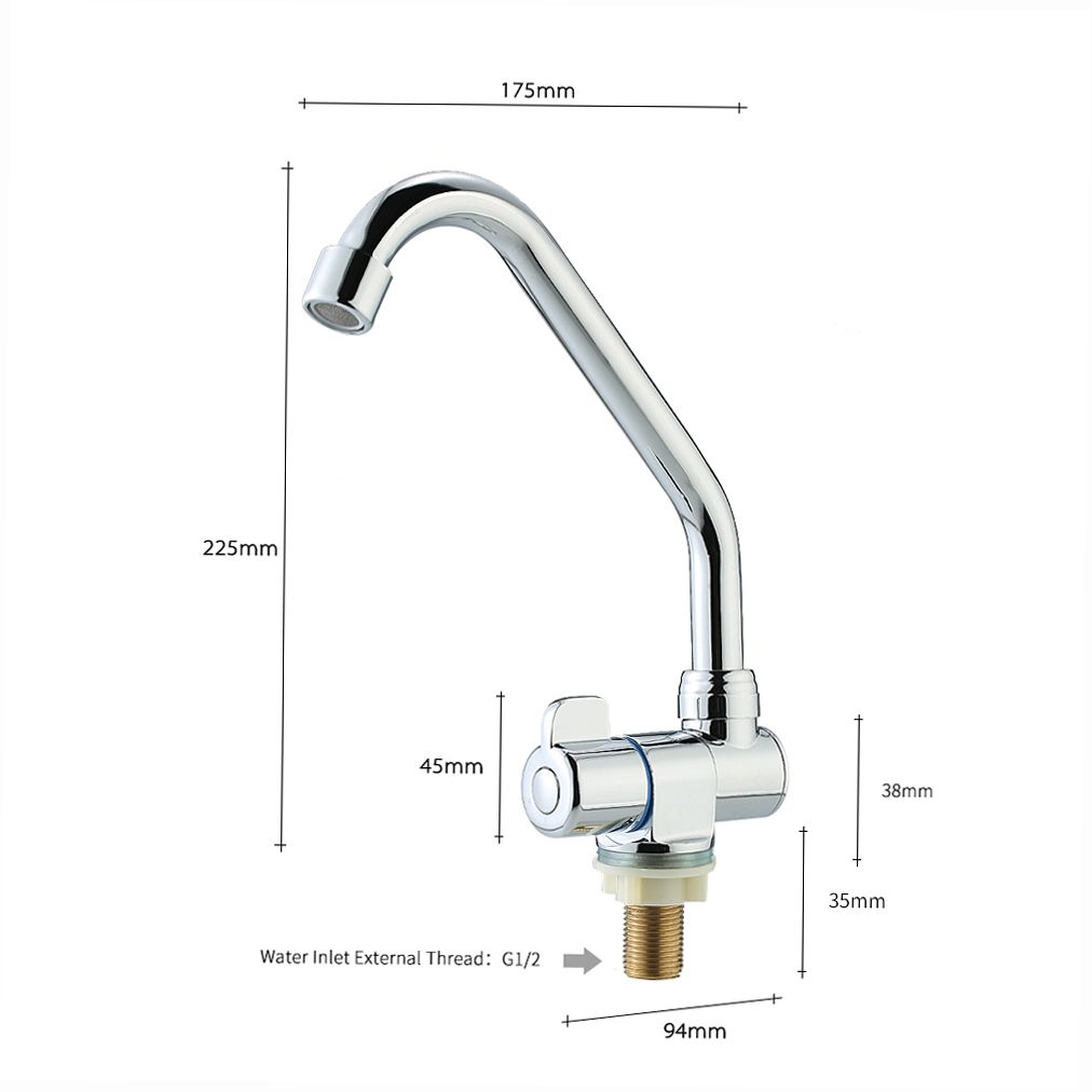 Foldable RV Faucet Rotating Single Handle Deck/Wall Mounted