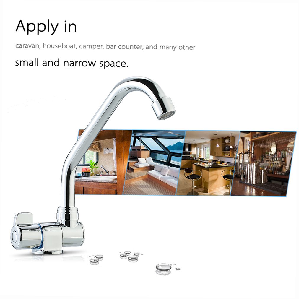 Foldable RV Faucet Rotating Single Handle Deck/Wall Mounted