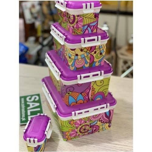 5PCS MICROWAVE STORAGE CONTAINERS.( Rectangular Shape)
