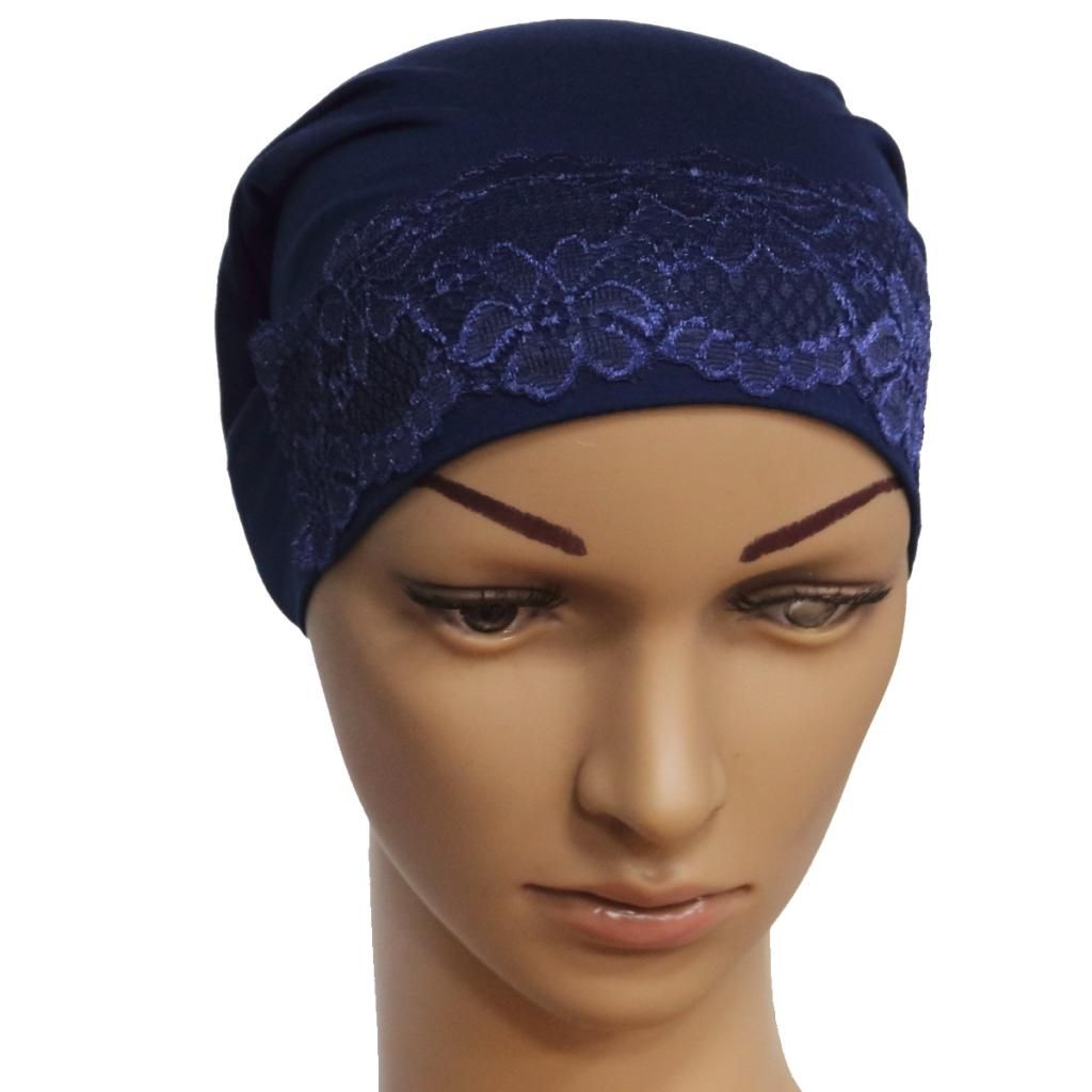 Slouchy Snood-Caps For Women With Chemo Cancer Hair Navy