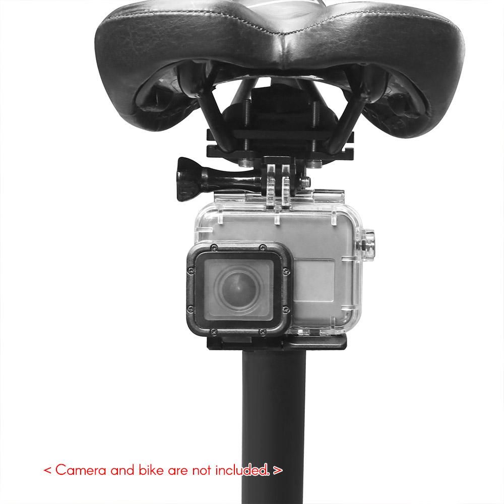 CNC Aluminum Alloy Bicycle Saddle Rail Mount for GoPro Hero 7/6/5/4 HERO(2018) for SJCAM YI AKASO Campark Crosstour and Other Action Cameras