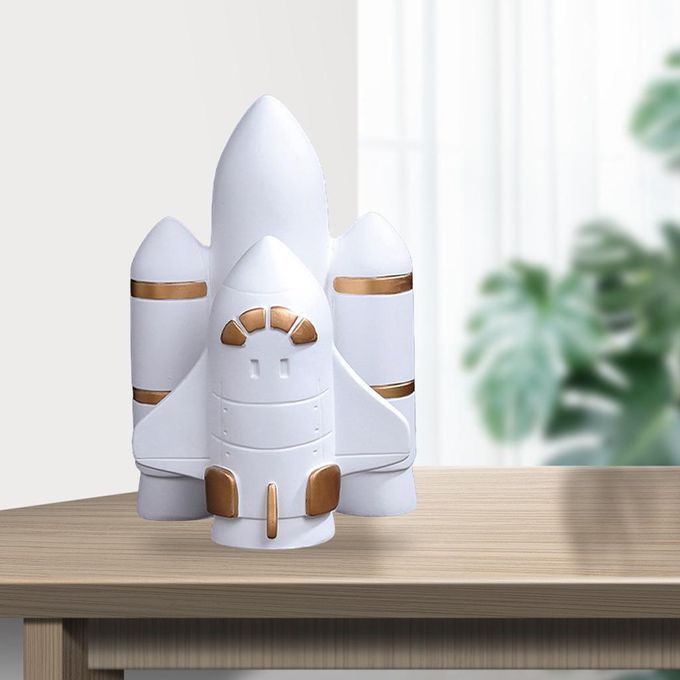 1pc Astronaut Figurines Handmade Hotel Bedroom TV Shelf Rocket Gold