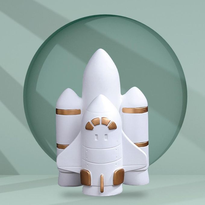 1pc Astronaut Figurines Handmade Hotel Bedroom TV Shelf Rocket Gold