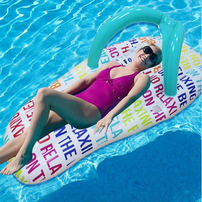 Air Mattress Slipper Floating Row Beach Inflatable Water Mattress Toys Floating Bed Raft Swimming Pool Float