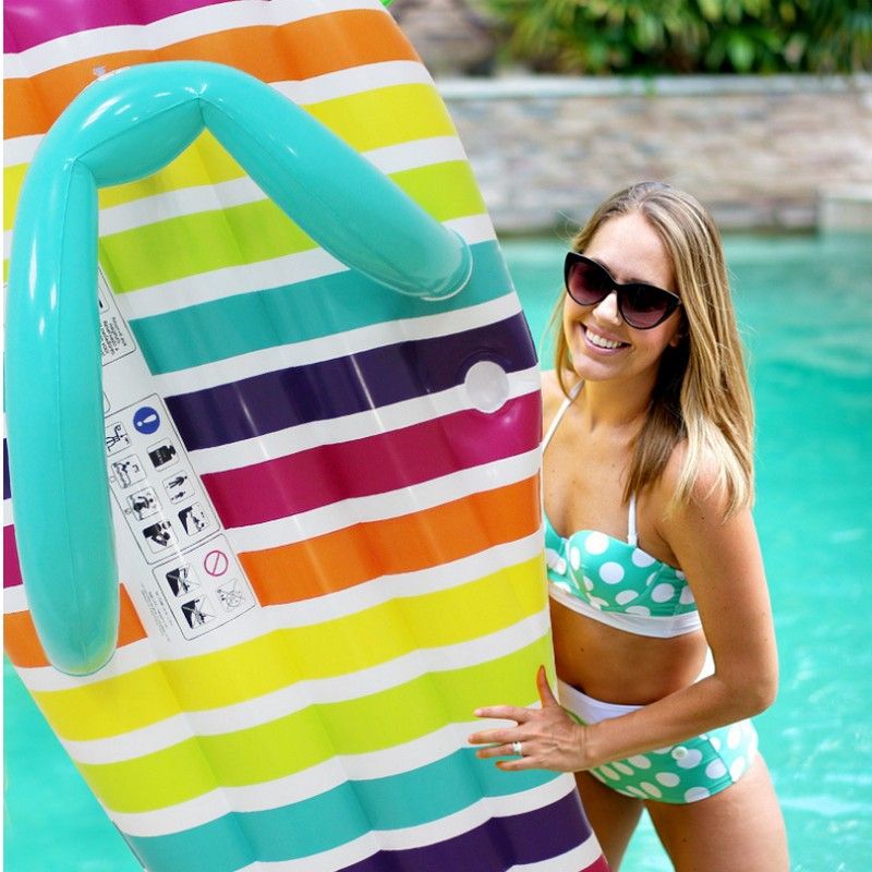 Air Mattress Slipper Floating Row Beach Inflatable Water Mattress Toys Floating Bed Raft Swimming Pool Float