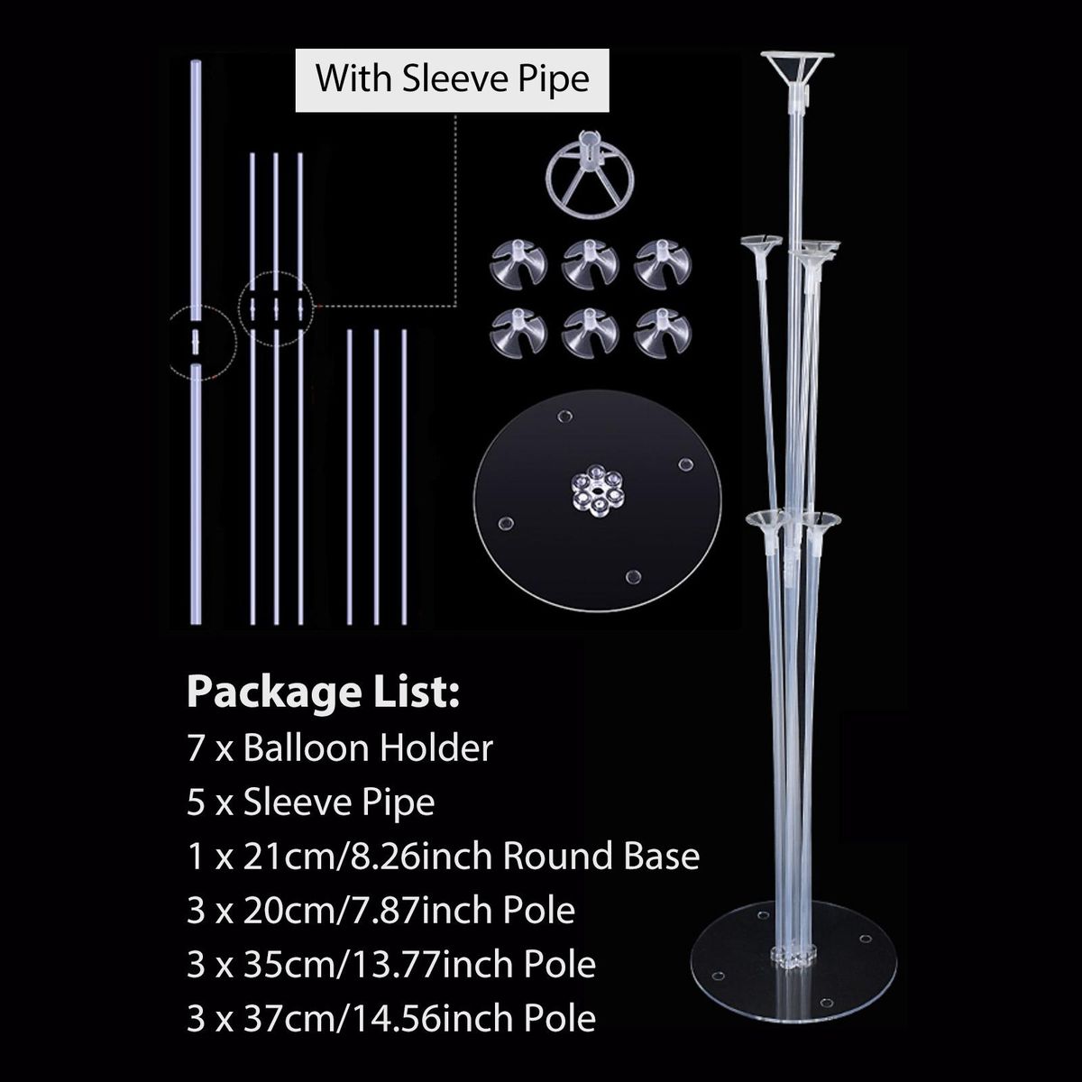 Balloon Holder Stand Balloon Stand Kit Table Desktop Balloon Holder with 7 Balloon Sticks for Birthday Wedding Party Decorations