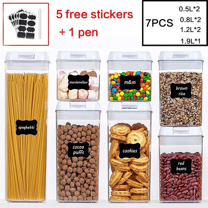 Plastic airtight tank moisture-proof and insect-proof storage bottle food storage container kitchen refrigerator storage jar