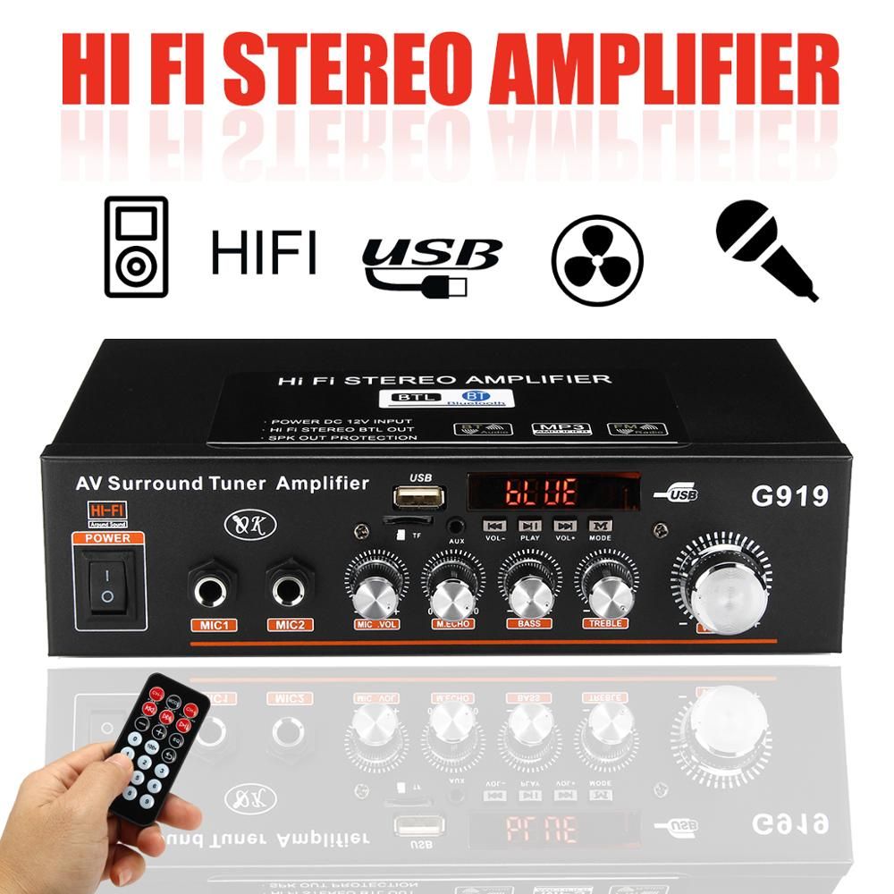 2*100W TPA3116 Bluetooth 5.0 Digital Audio Power Amplifier Board HiFi Sound Dual Channel Class D Stereo Aux TF Card Amp