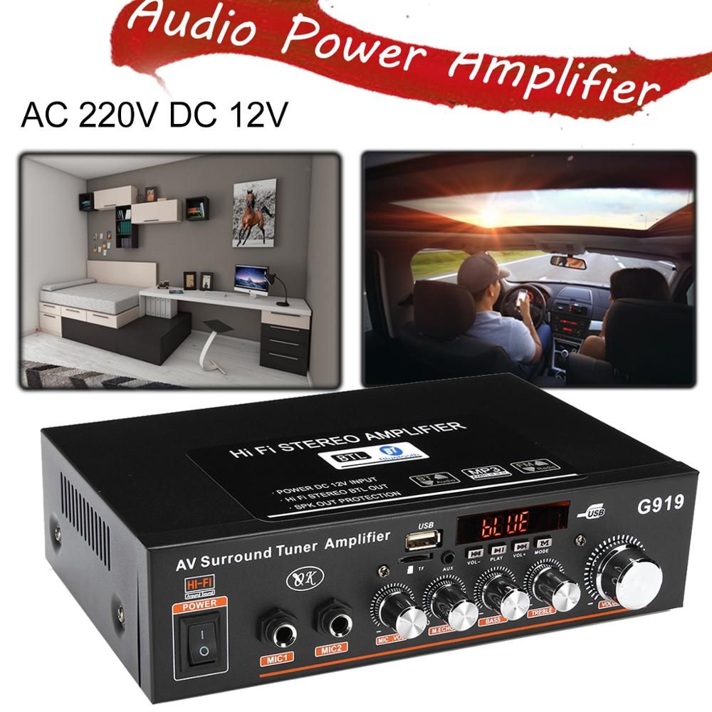 2*100W TPA3116 Bluetooth 5.0 Digital Audio Power Amplifier Board HiFi Sound Dual Channel Class D Stereo Aux TF Card Amp