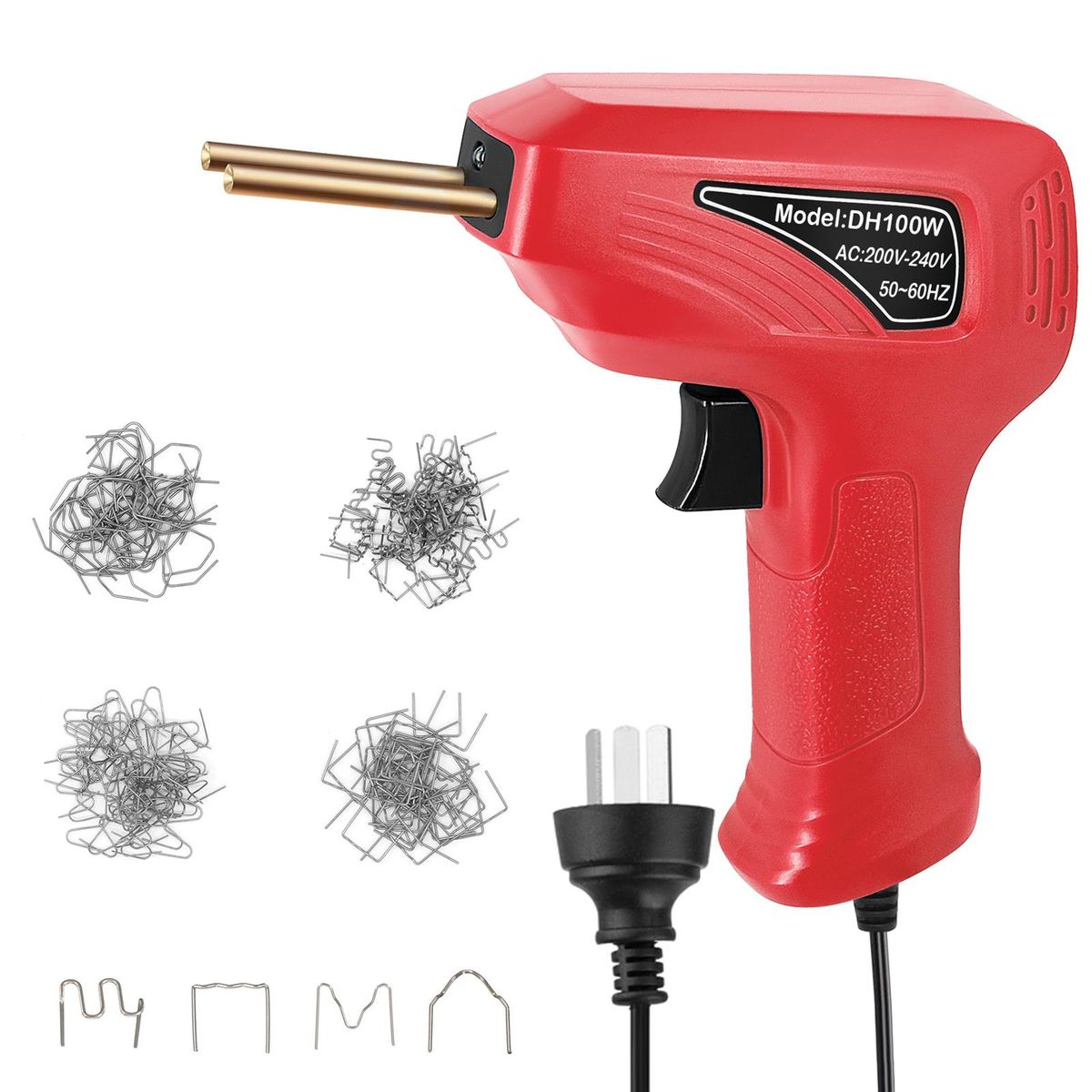 70W Portable Mini Hot Stapler, Plastic Welding Machine Car Bumper Repair Kit Plastic Welder Car Bumper Repair Kit Flat/Outside Corner/Inside Corner/Wave Staples