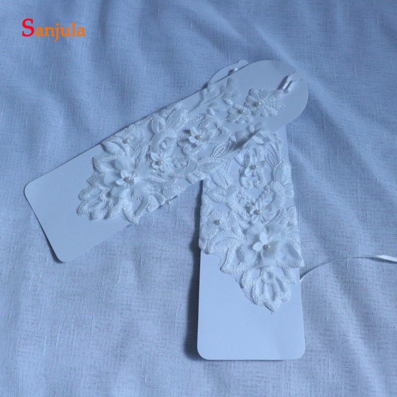Real Sample Bridal Gloves Opera Length Fingerless Lace With