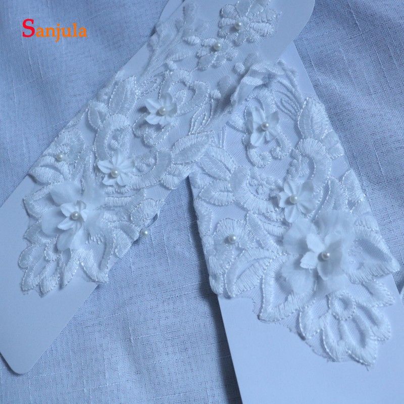 Real Sample Bridal Gloves Opera Length Fingerless Lace With