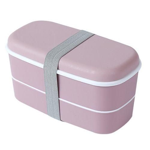 Microwavable 2 Layer Lunch Box With Compartments