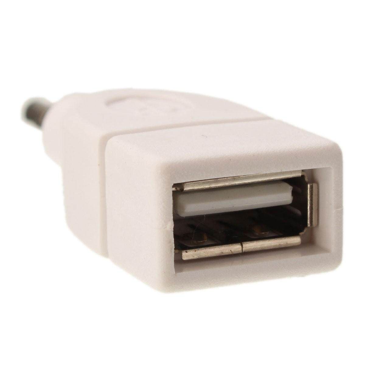 (2pcs Universal) New 3.5mm Car Converter Adapter Plug Male AUX Stereo Audio Plug Jack To USB 2.0 Female Connecting To U-Disk Vehicle Audio-WHITE/PINK