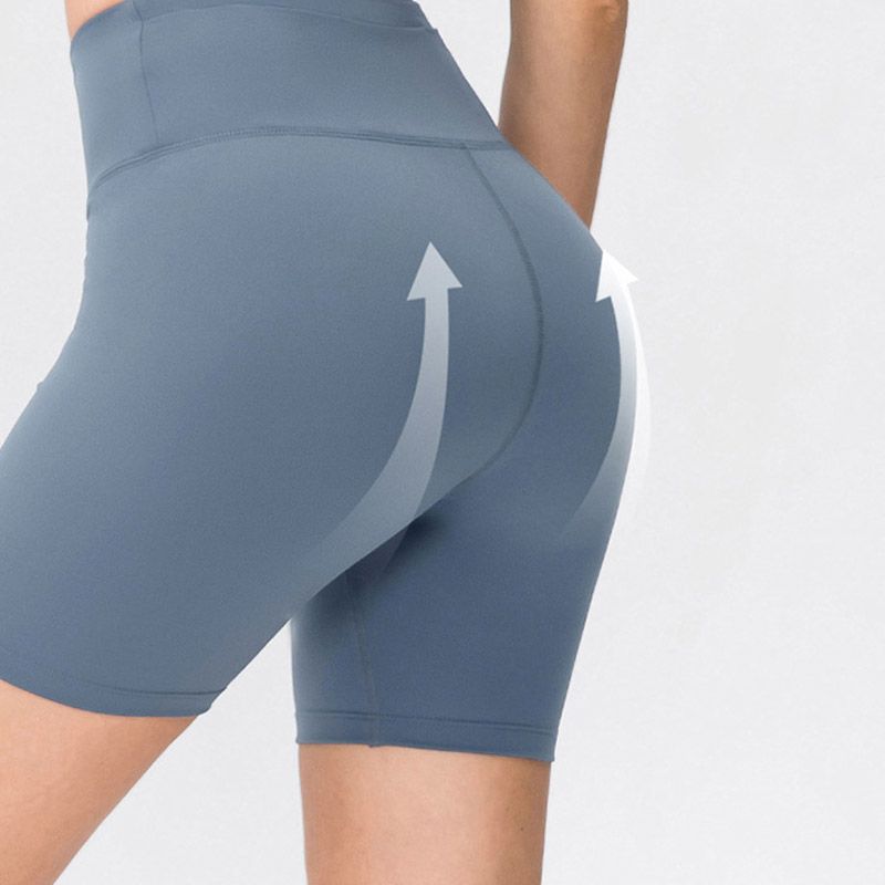 Women High Waist Leggings Yoga Shorts,Running Tights Sports Shorts（Blue）