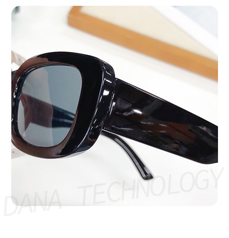 FG02 Unisex Oval UV Protective Fashion Sunglasses - Black