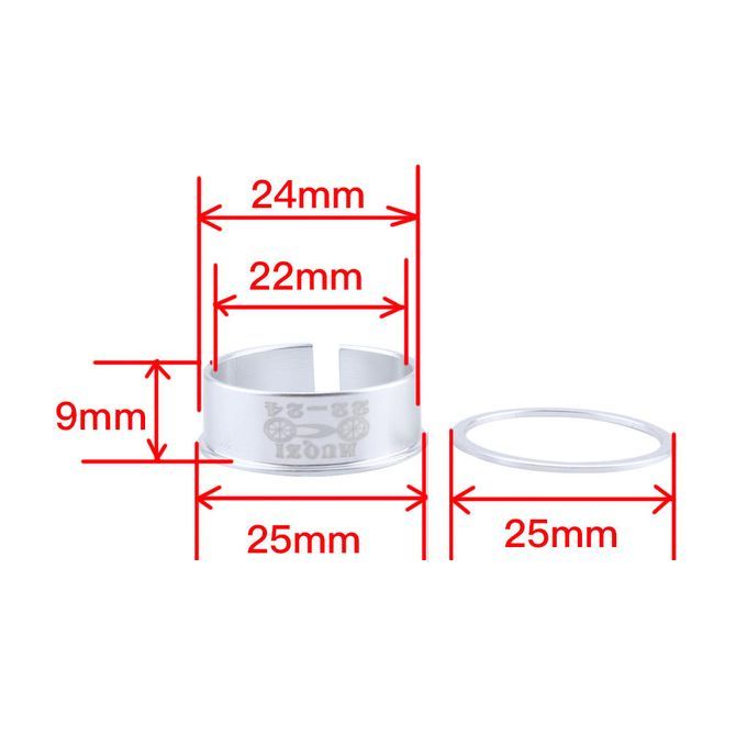Bicycle Bike Bottom Bracket Adjustable Washer 24mm To 22mm Axis Silver
