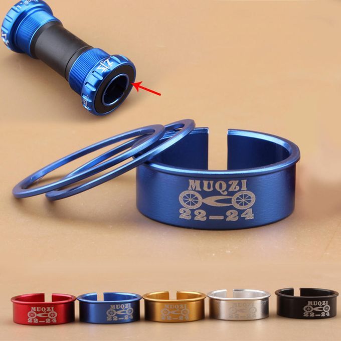 Bicycle Bike Bottom Bracket Adjustable Washer 24mm To 22mm Axis Silver