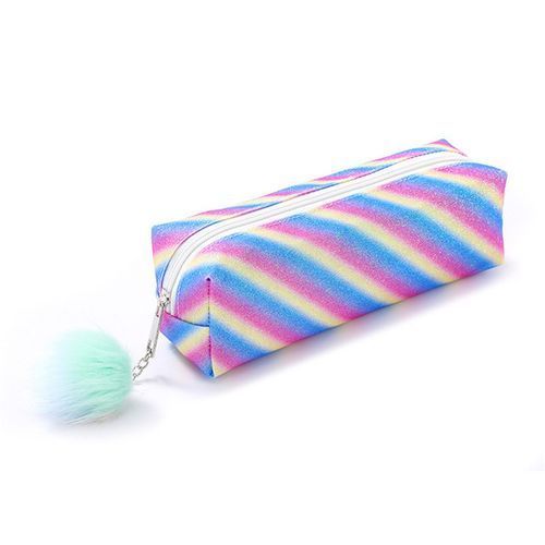 New 1pc Kawaii Plush Glitter Rainbow Pencil Bag Cute Girls