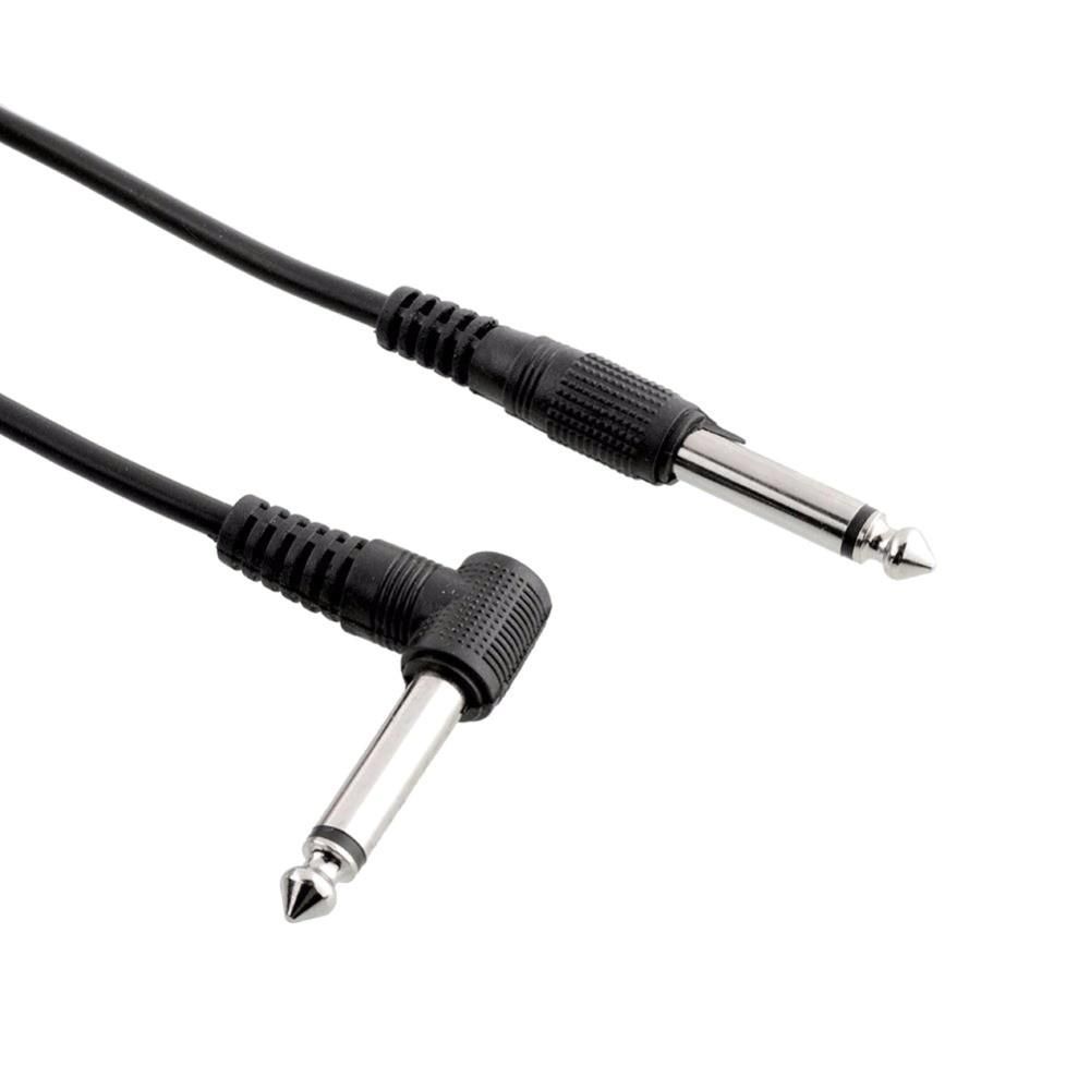 3.0m Electric Guitar Cable Bass Amplifier Noise Reduction Audio Cable Straight to Right Angle Patch Cable