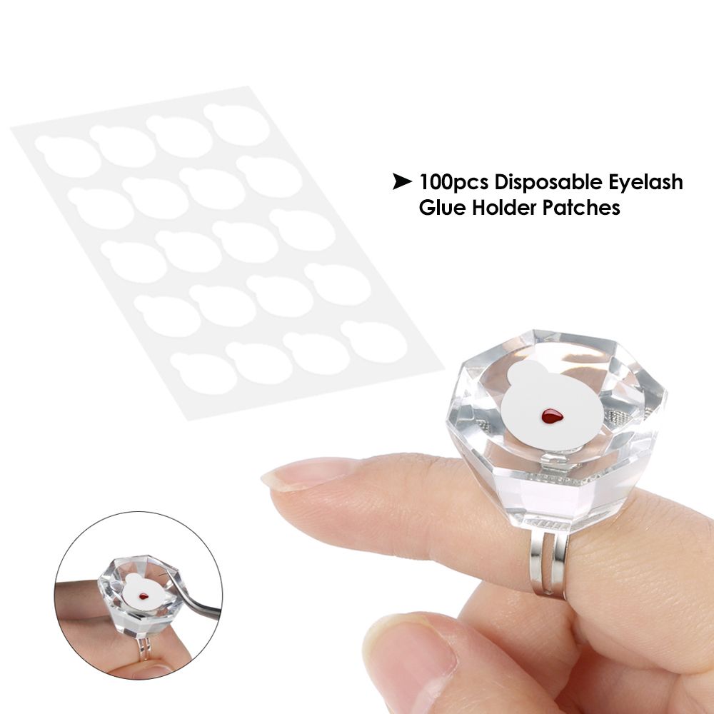 100pcs Disposable Eyelash Glue Holder Pallet Eyelash