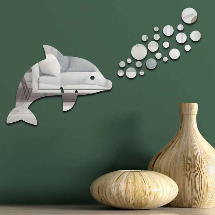 22pcs /Set Acrylic Dolphin Spitting Bubbles Wall Sticker