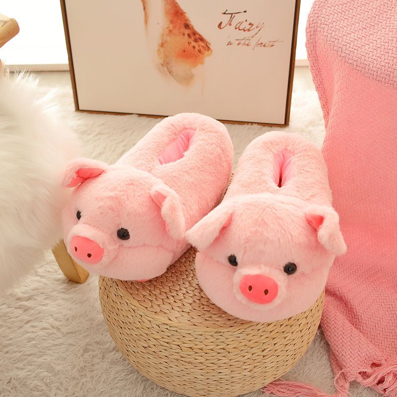 Cartoon Chicken Couple Home Warm Piggy Cotton Shoes Home
