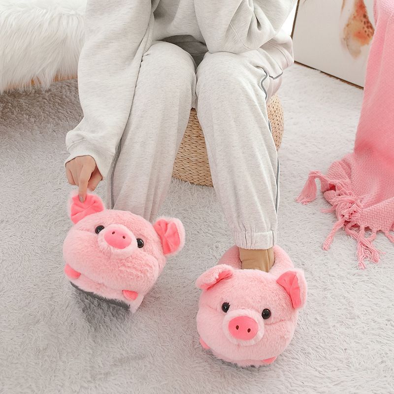Cartoon Chicken Couple Home Warm Piggy Cotton Shoes Home