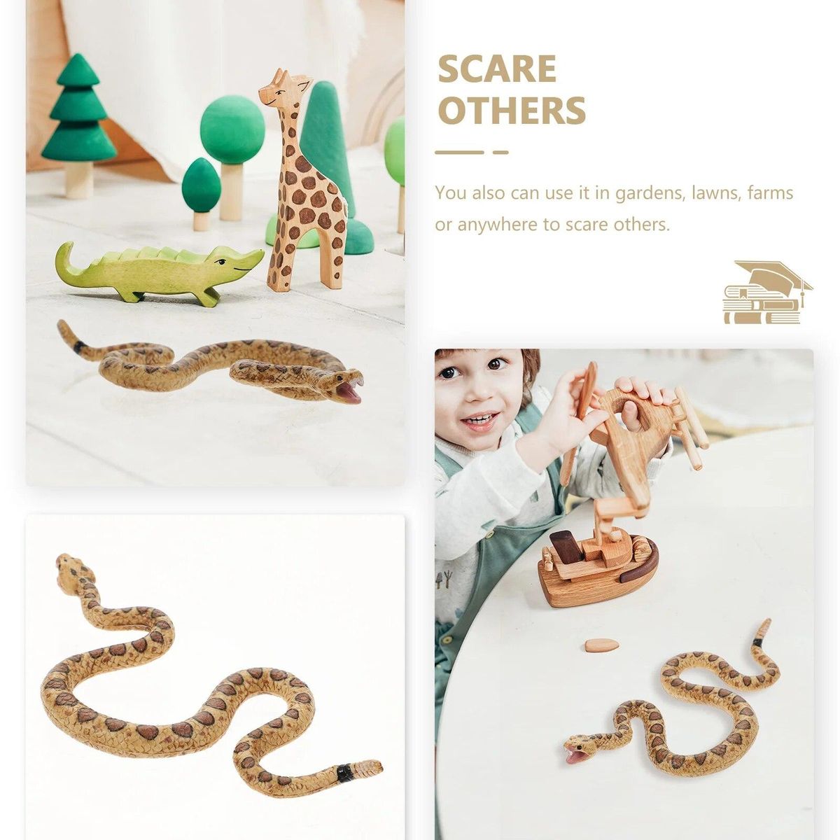 Statuette Artificial Snake Baby Miniture Decoration Prop Plastic Simulation Plaything Useless box