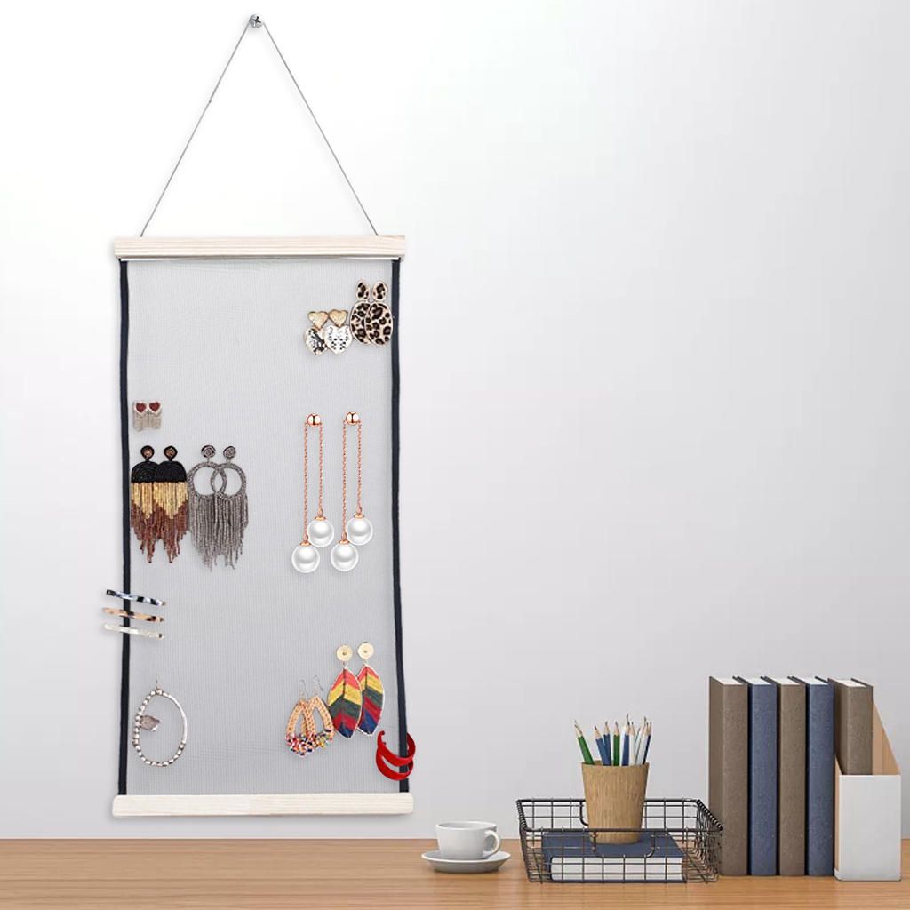 Earring Holder Mesh Display Rack Sunglasses Wooden  Color