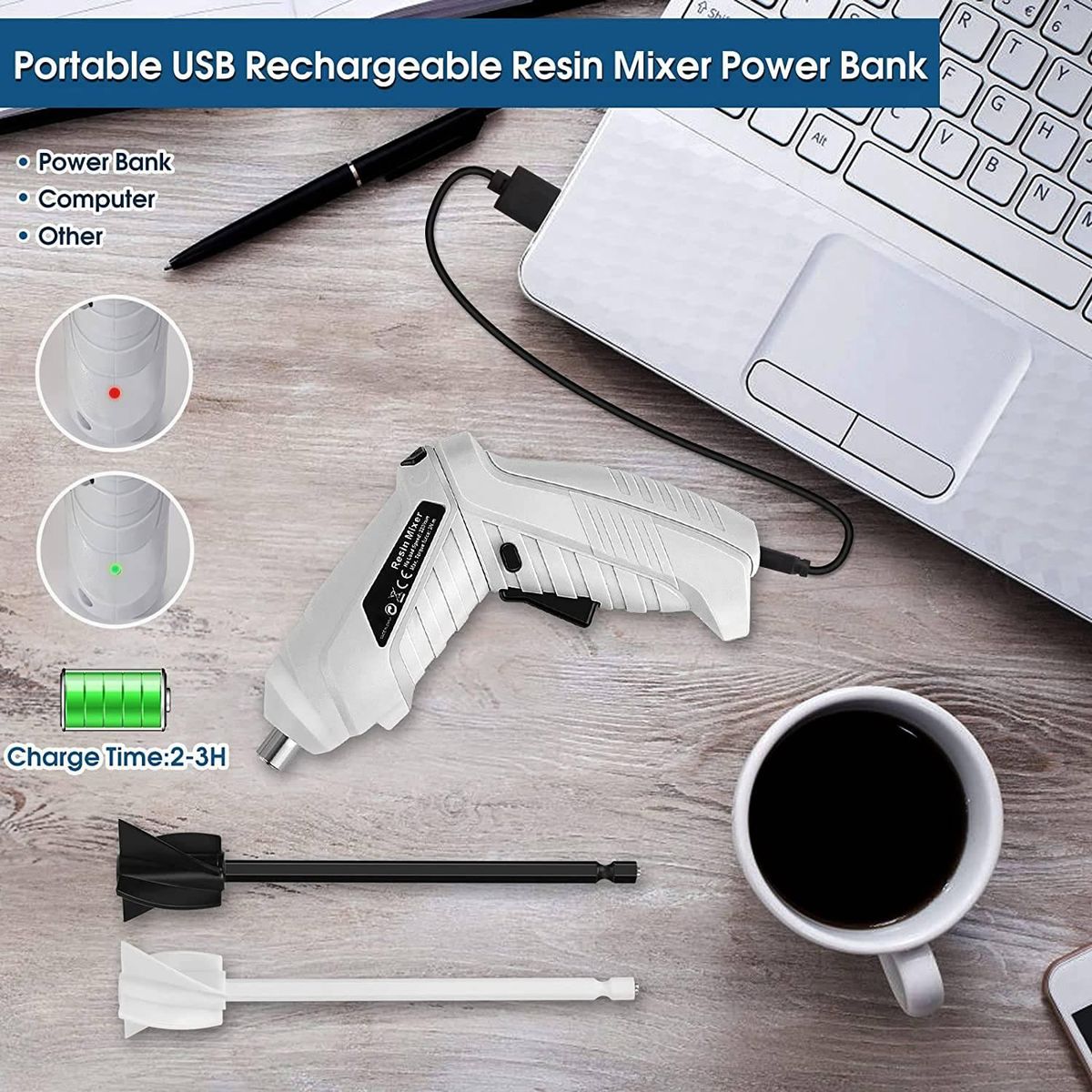 Multiple styles Epoxy Blender Handheld - USB Powered Rechargeable Resin Mixer for Minimizing Air Bubbles  Resin Mold & Silicone Mixing