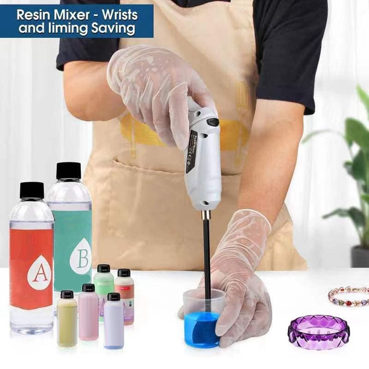 Multiple styles Epoxy Blender Handheld - USB Powered Rechargeable Resin Mixer for Minimizing Air Bubbles  Resin Mold & Silicone Mixing