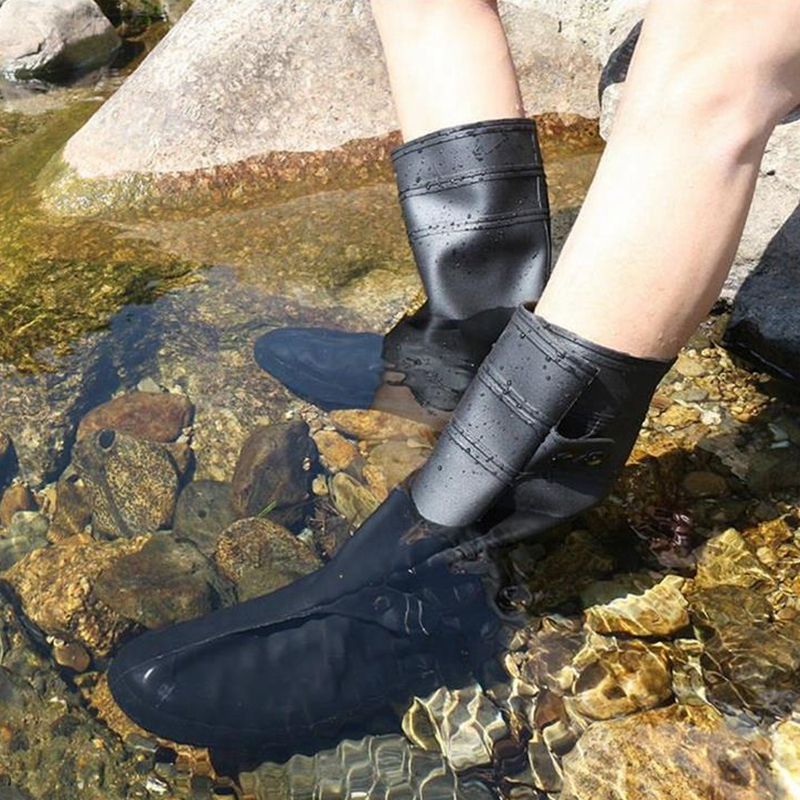 High Tube Rainproof Snowproof Adult Shoe Cover Size: XXXXL(Black)