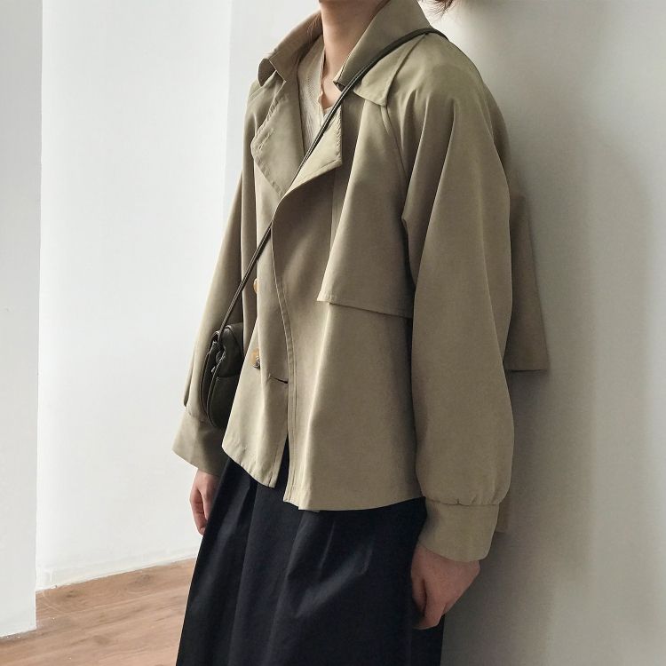 Ladies Retro Short Loose Windbreaker Jacket
