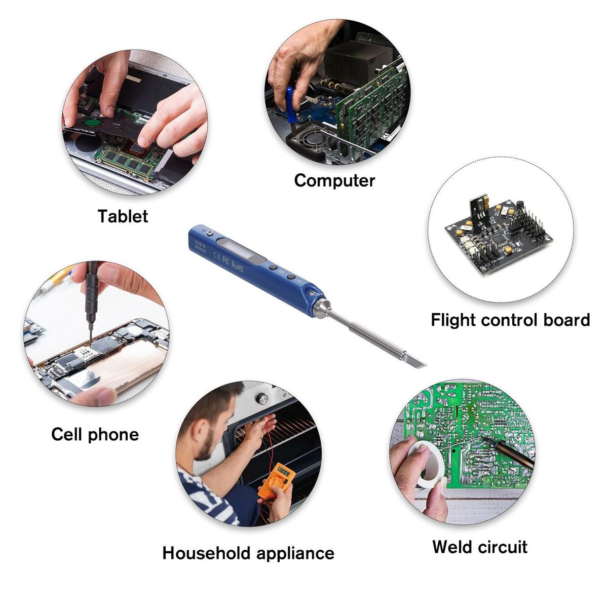 SQ-001 Digital Soldering Iron OLED Mini Electric 65W Soldering Iron Adjustable Temperature Welding Tool