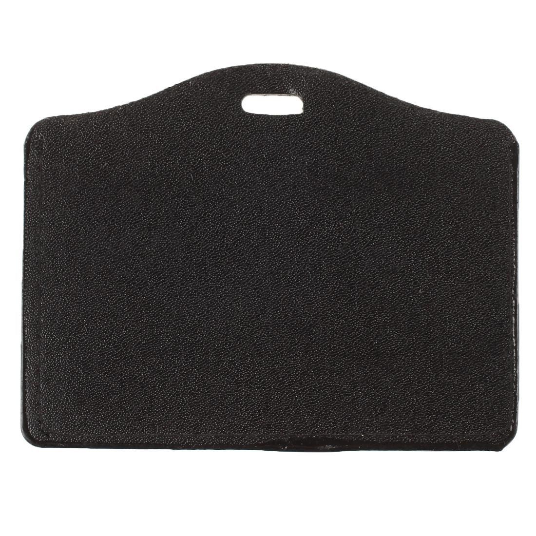 Horizontal Resin Rhinestone Work Card ID Case Holder Lanyard Sling (Black)
