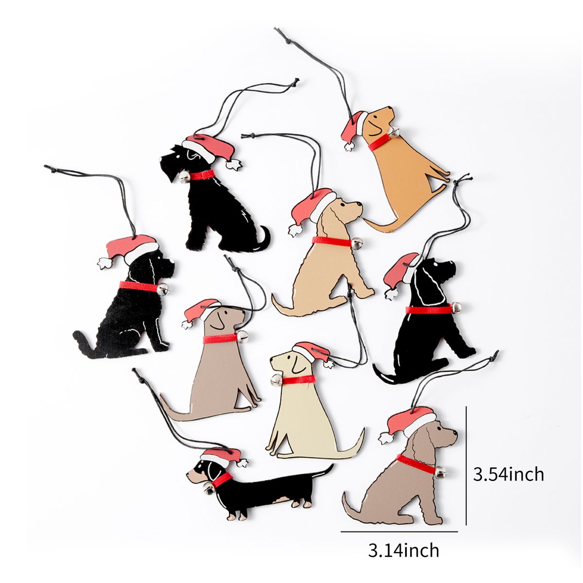 Pet Dog Christmas Tree Pendants Ornament Wood Hanging Dog