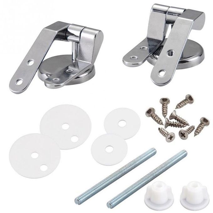Zin  Alloy Repla Ement Toilet Seat Hinges Mountings Set Bathroom A  Essories-silver